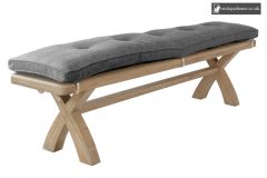 Smoked Oak 2.0M Bench Cushion Grey Check