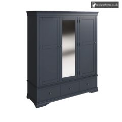 Burnham Midnight Grey 3 Door Wardrobe