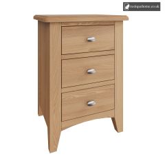 Modern Oak Lite 3 Drawer Bedside