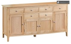 Light Oak 4 Door Sideboard
