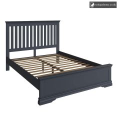 Burnham Midnight Grey Kingsize Double 5ft Bed hand painted side view