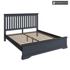 Burnham Midnight Grey Super Kingsize 6ft Bed side view