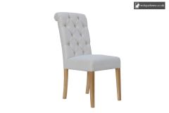 Chair Collection Button Back Chair With Scroll Top - Natural and Oak