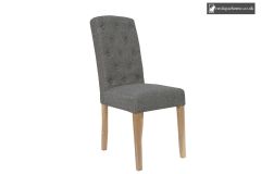 Chair Collection Button Back Upholstered Chair - Dark Grey and Oak