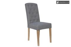 Chair Collection Button Back Upholstered Chair - Light Grey and Oak