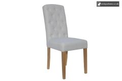 Chair Collection Button Back Upholstered Chair - Natural and Oak