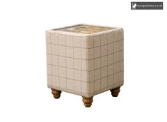 Chair Collection Button Top Side Table With Glass Inlay - Natural