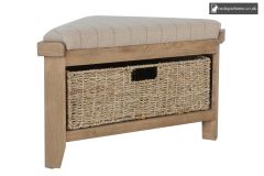 Smoked Oak Corner Hall Bench