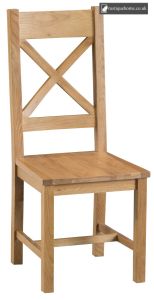 Modern Oak Cross Back Chair Wooden Seat