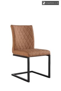 Chair Collection Diamond Stitch Dining - Tan and Graphite