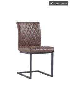 Chair Collection Diamond Stitch Dining Chair - Brown and Graphite