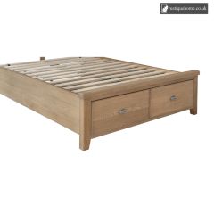 Smoked Oak Super Kingsize 6ft Drawer Footboard And Side Rails Set