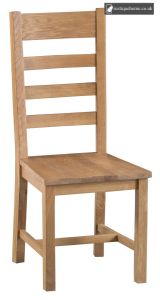 Modern Oak Ladder Back Chair Wooden Seat