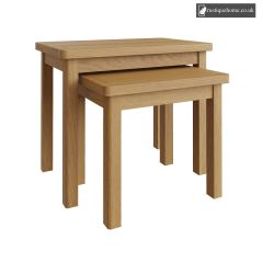 Rustic Oak Nest Of 2 Tables
