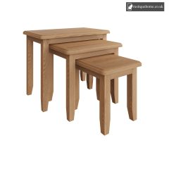 Modern Oak Lite Nest Of 3 Tables