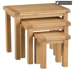 Modern Oak Nest Of 3 Tables