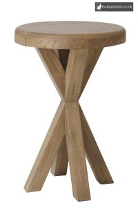 Smoked Oak Round Side Table