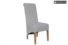 Chair Collection Scroll Back Fabric Chair - Natural and Oak