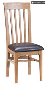 Light Oak Slat Back Chair Pu
