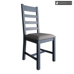 Denham Blue Collection Slatted Dining Chair Grey Check