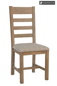Smoked Oak Collection Slatted Dining Chair Natural Check