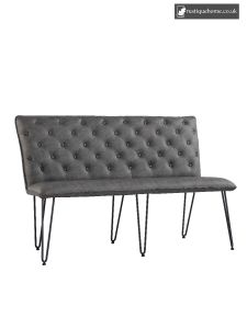 Chair Collection Studded Back Bench 140 Cm - Grey