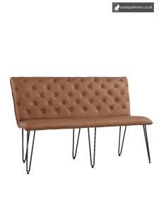 Chair Collection Studded Back Bench 140 Cm - Tan
