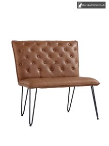 Chair Collection Studded Back Bench 90 Cm - Tan