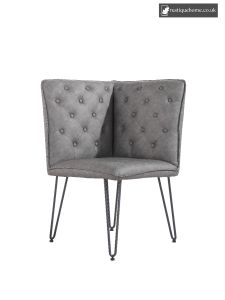 Chair Collection Studded Back Corner Bench - Grey
