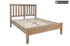 Smoked Oak Double 4ft 6in Wooden Headboard With Low End Footboard