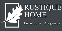 Grey and White logo for London furniture Store Rustique Home Ltd website rustiquehome.co.uk